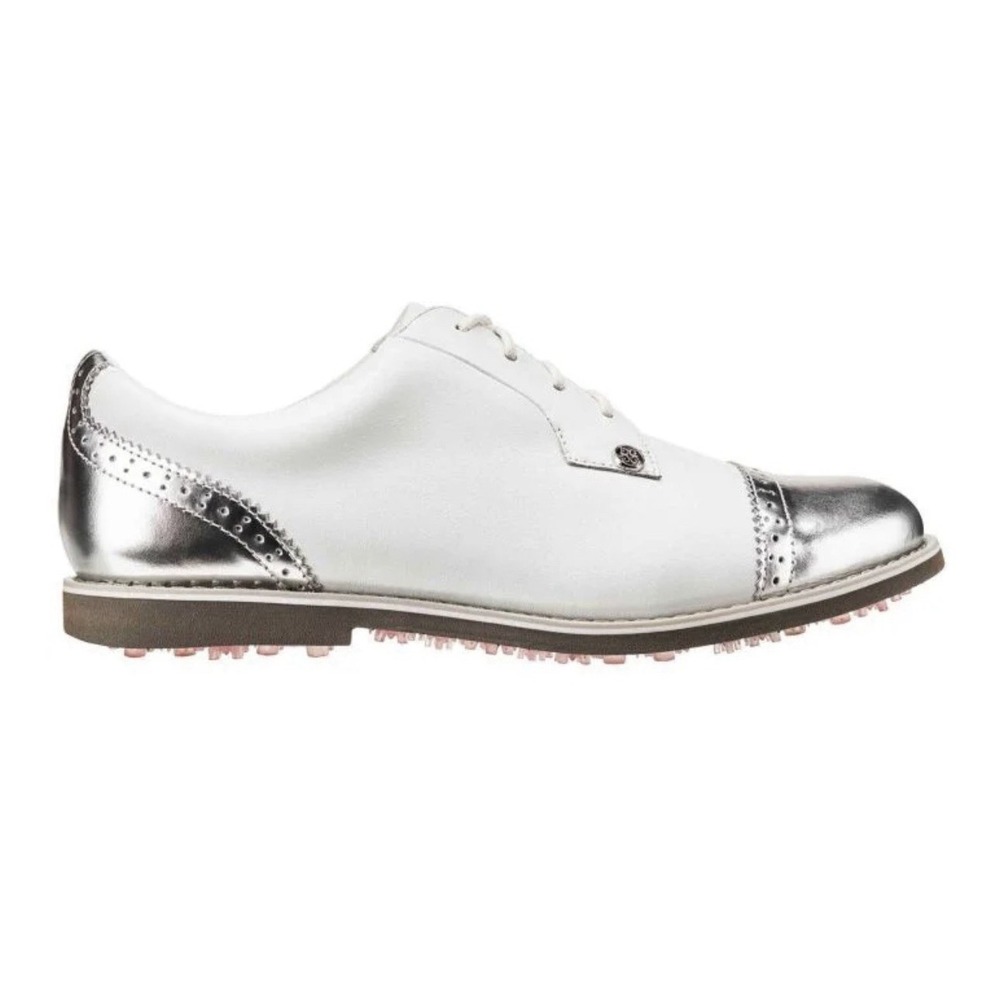 New G/FORE Gallivanter Cap Toe White Snow / Sharkskin Golf Shoes Size 7.5 NIB - Picture 10 of 10